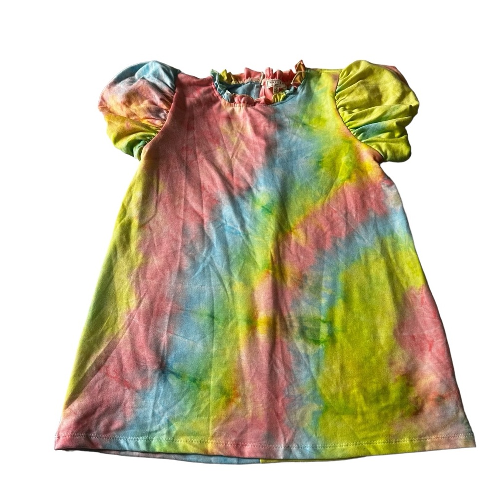 Hayden Girls Tie Dye Puff Sleeve Dress - Picture 2 of 6